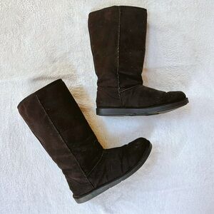 faux suede faux fur lined boots